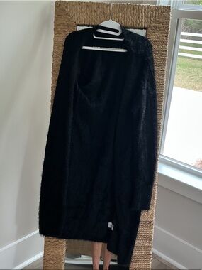 Halogen Black Long-Sleeve Fuzzy Knit Dress